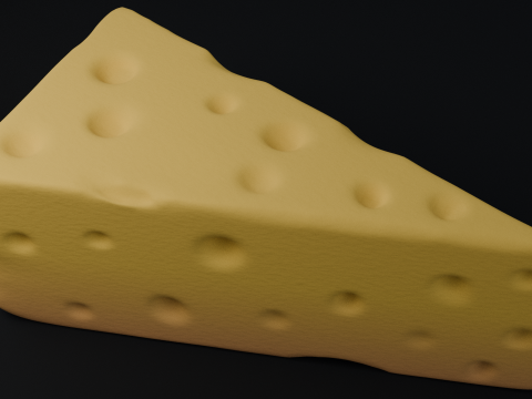 High-poly Piece of Cheese Modèle 3D