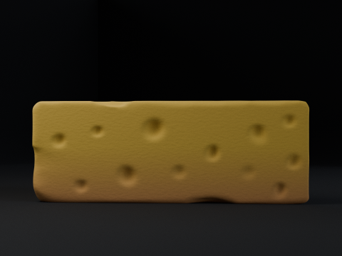 High-poly Piece of Cheese Modèle 3D