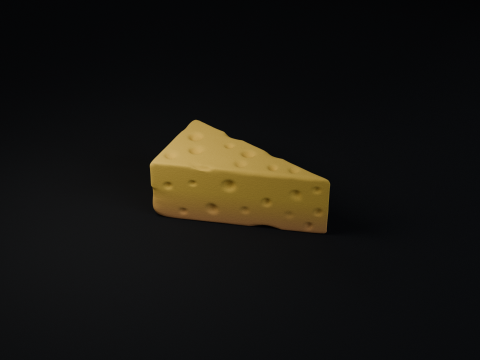 High-poly Piece of Cheese Modèle 3D