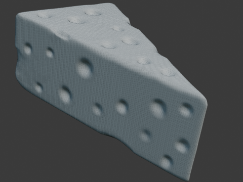 High-poly Piece of Cheese Modèle 3D