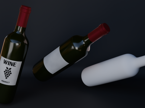 Bottle of Wine 3D 模型