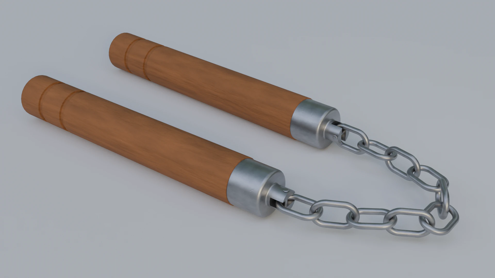 Wooden Nunchucks 3D Model .c4d .max .obj .3ds .fbx .stl .blend