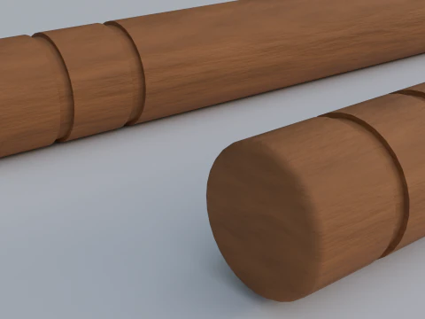 Wooden Nunchucks 3D Model