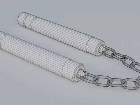 Wooden Nunchucks 3D Model
