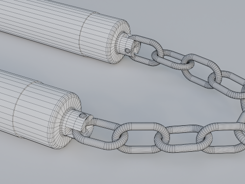 Wooden Nunchucks Modelo 3D