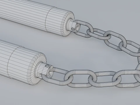 Wooden Nunchucks 3D Model