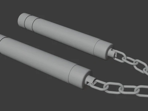 Wooden Nunchucks 3D Model