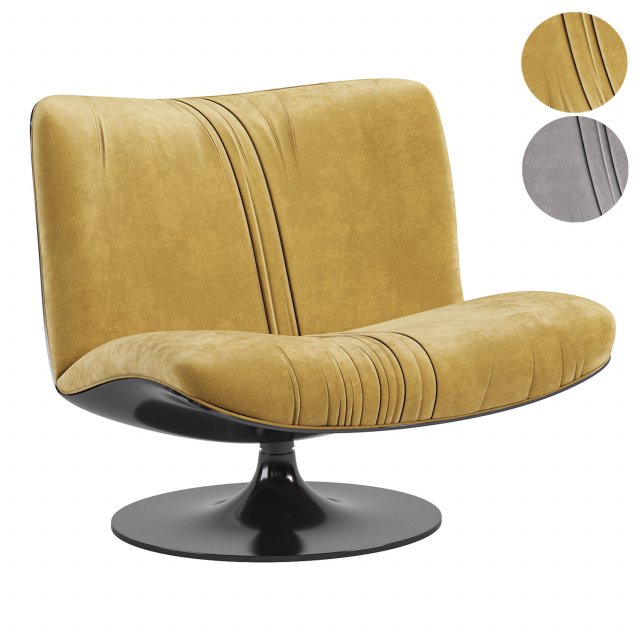 BAXTER MARILYN Swivel leather armchair 3D Модель .c4d .max .obj .3ds .fbx .stl .blend 