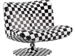 BAXTER MARILYN Swivel leather armchair 3D Model