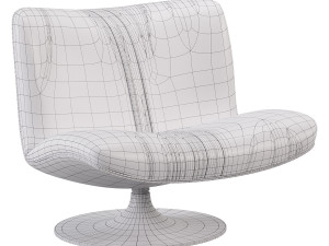 BAXTER MARILYN Swivel leather armchair 3D Модель