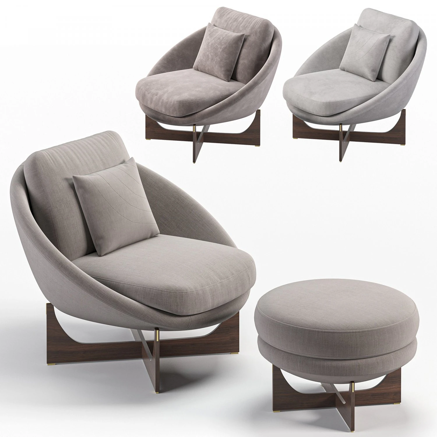Lido Armchair 3D Model .c4d .max .obj .3ds .fbx .stl .blend 