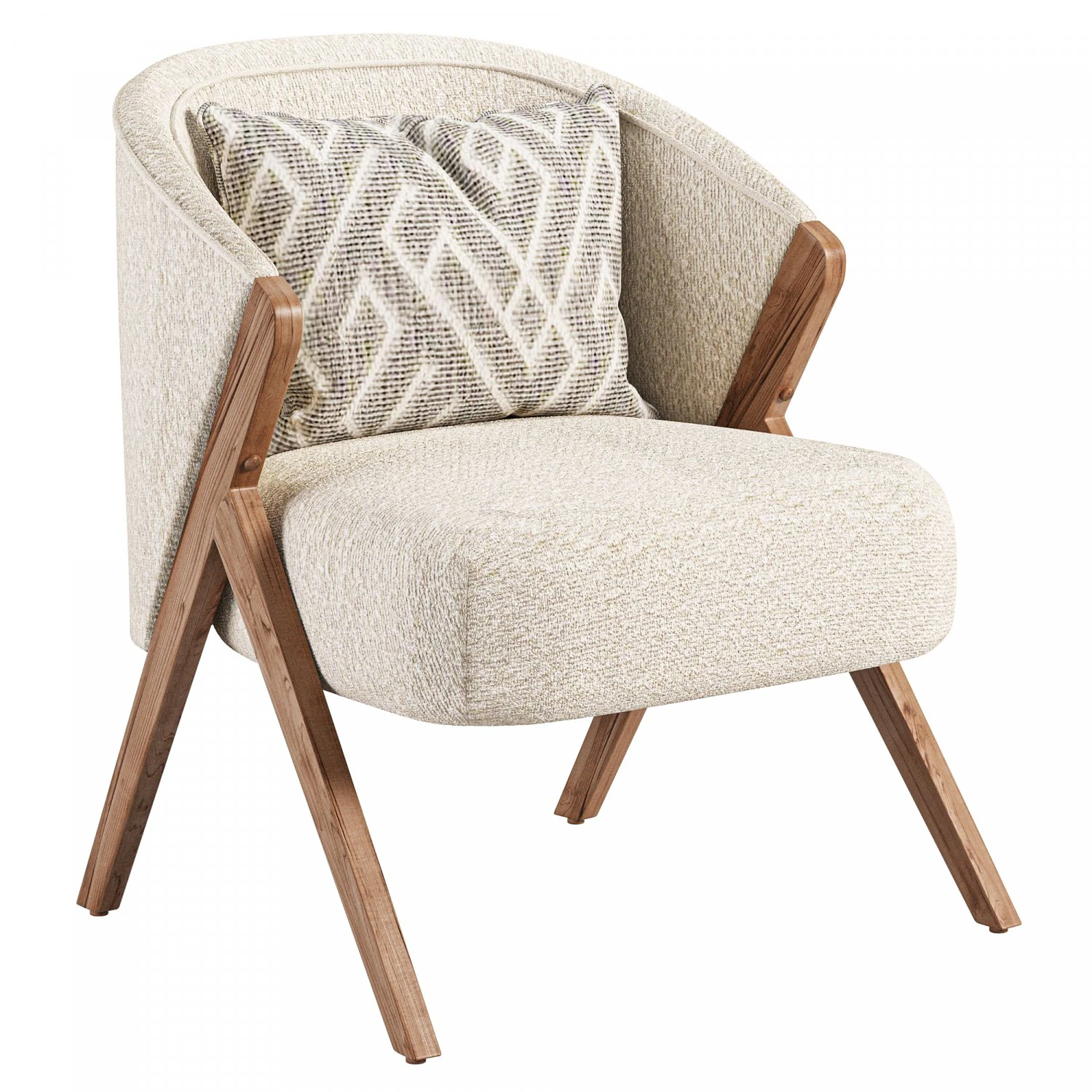 Zara Home Armchair 3D Model .c4d .max .obj .3ds .fbx .stl .blend