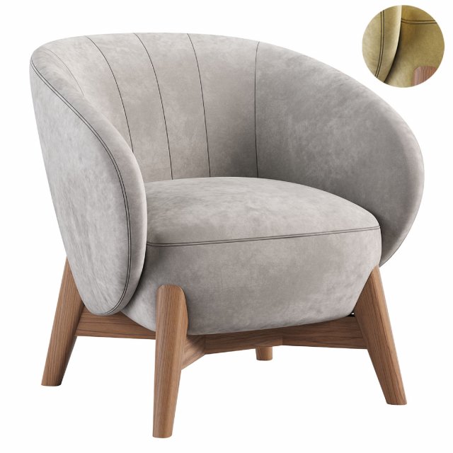 Armchair Tilar 3D Model .c4d .max .obj .3ds .fbx .stl .blend 