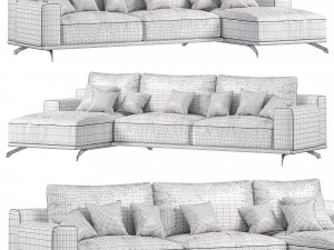 Dalton Sofa with Chaise Longue Ditre Italia 3D Model