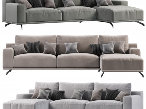 Dalton Sofa with Chaise Longue Ditre Italia 3D 模型
