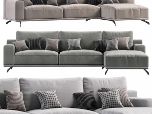 Dalton Sofa with Chaise Longue Ditre Italia 3D Model