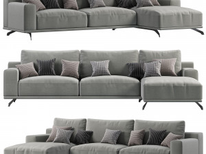 Dalton Sofa with Chaise Longue Ditre Italia 3Dモデル