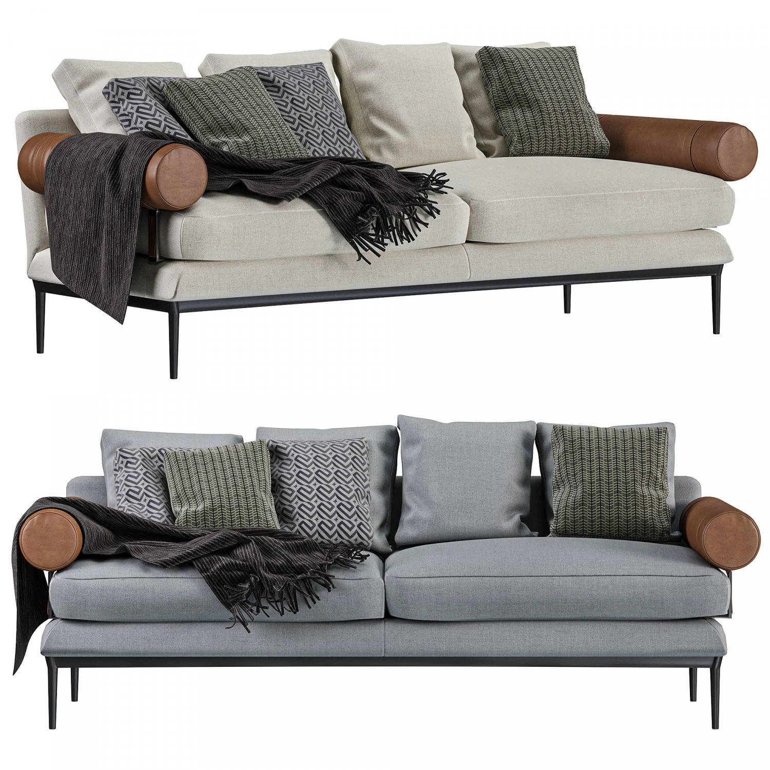 Atoll linear sofa BB Italia 3D Model .c4d .max .obj .3ds .fbx .stl .blend