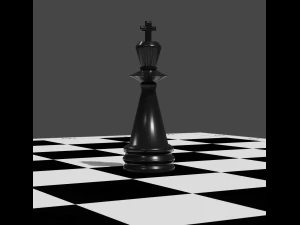 Schachk&ouml;nig schwarz 3D Druckmodell