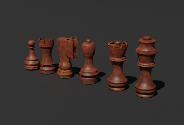 Pieces of chess complete 3D 프린트 모델 .c4d .max .obj .3ds .fbx .stl .blend 