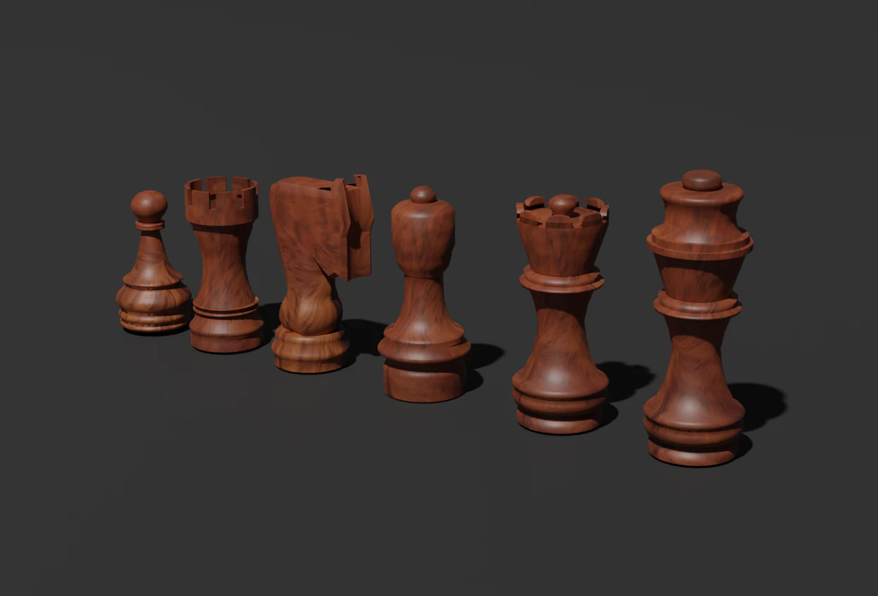 Pieces of chess complete 3D Print Model .c4d .max .obj .3ds .fbx .stl .blend 