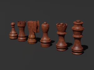 शतरंज के मोहरे पूरे 3D प्रिंट मॉडल