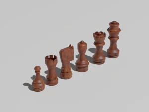 Pieces of chess complete 3D Print Model