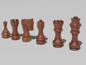 Pieces of chess complete 3D Print Model