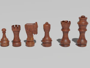 Pieces of chess complete 3D Print Model