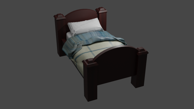 Bed cartoon 3D Модель .c4d .max .obj .3ds .fbx .stl .blend 