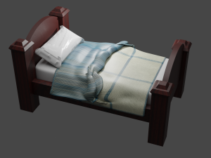 Bed cartoon 3D Модель