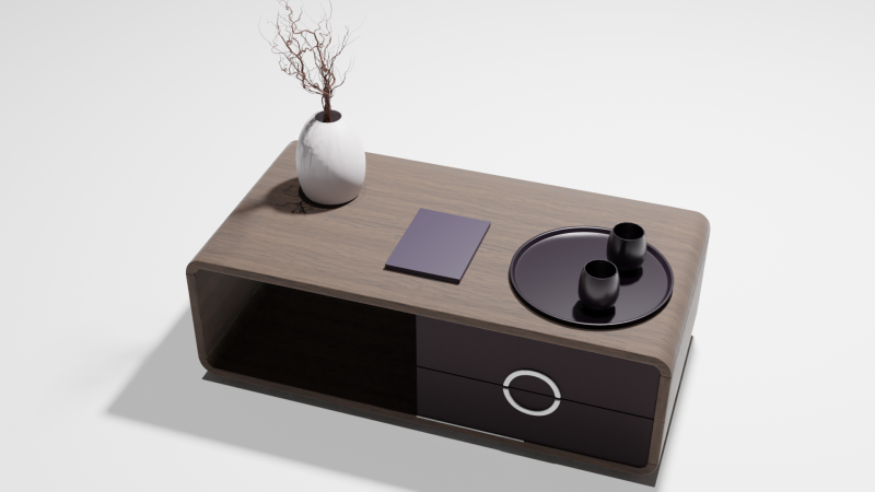 Elegant modern table with decorative accessories 3D Model .c4d .max .obj .3ds .fbx .stl .blend 