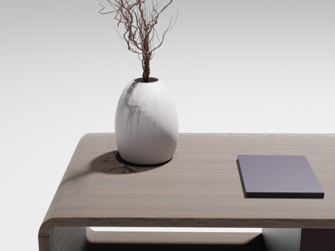 Elegant modern table with decorative accessories 3D Model