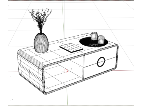 Elegant modern table with decorative accessories 3D Model