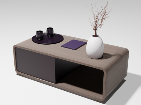 Elegant modern table with decorative accessories 3D Model