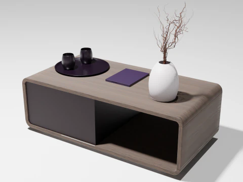 Elegant modern table with decorative accessories 3D Model