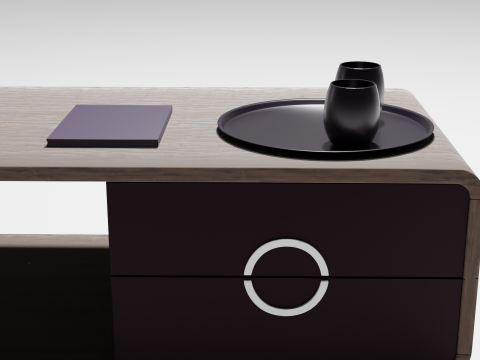 Elegant modern table with decorative accessories 3D Model