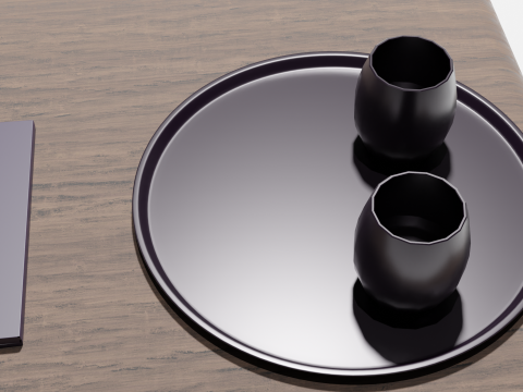 Elegant modern table with decorative accessories 3D Model