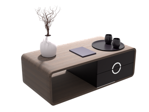 Elegant modern table with decorative accessories 3D Model