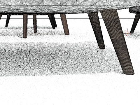 4 elegant chairs with table coffee cups and kettle 3D-Modell