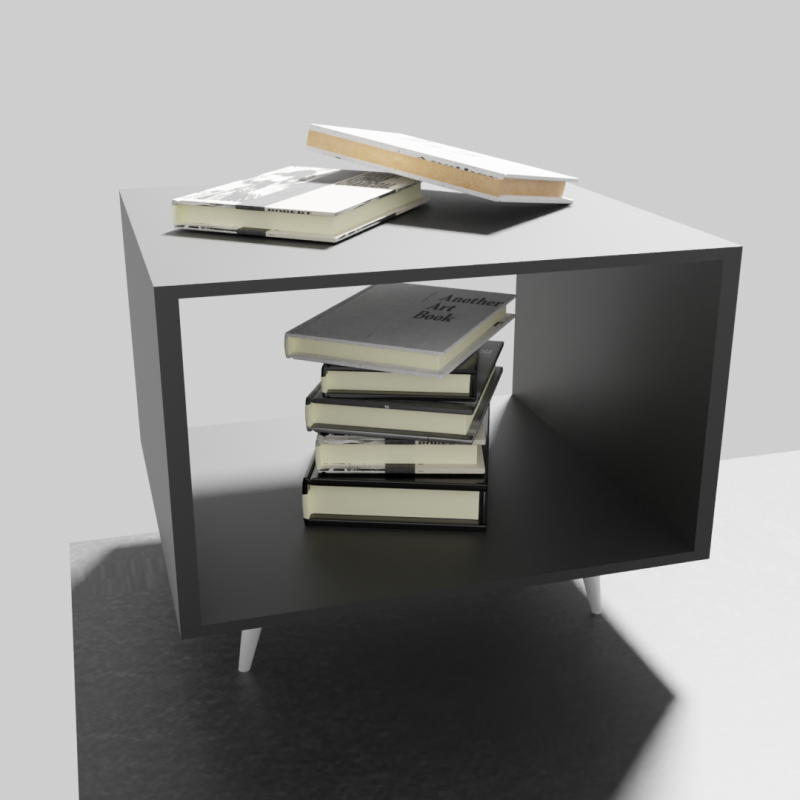 Table whit books Modelo 3D .c4d .max .obj .3ds .fbx .stl .blend 