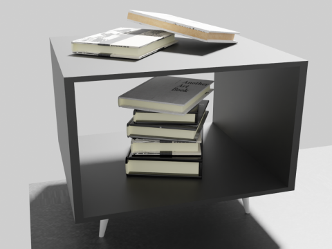 Table whit books Modelo 3D