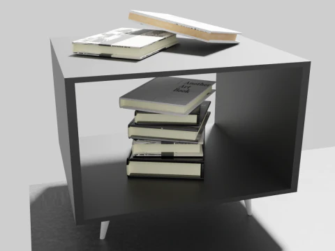Tavolo con libri Modello 3D