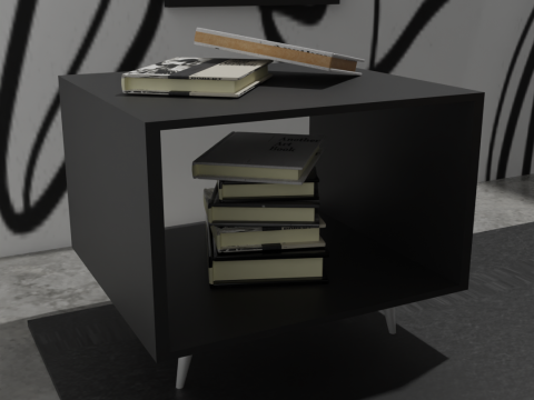 Table whit books Modelo 3D