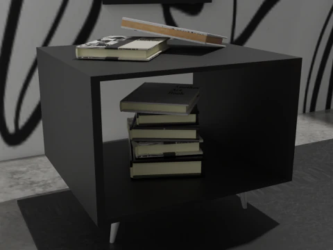 mesa con libros Modelo 3D