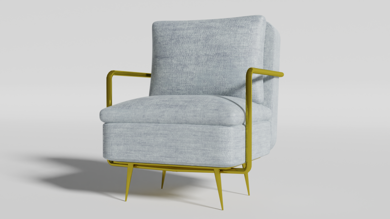 Gray chair 3D Модель .c4d .max .obj .3ds .fbx .stl .blend 