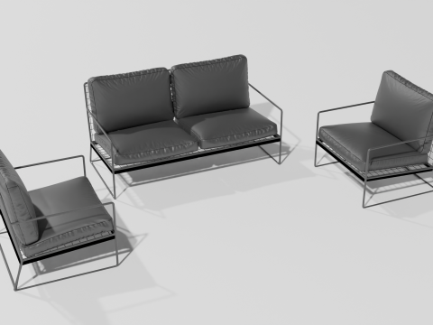 Sofa elegant gray 3D Модель
