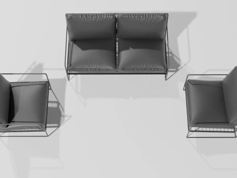 Sof&aacute; elegante cinza Modelo 3D