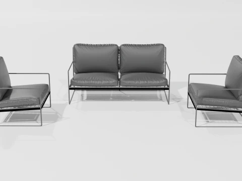 Sof&aacute; elegante cinza Modelo 3D