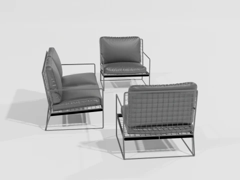 Sof&aacute; elegante cinza Modelo 3D